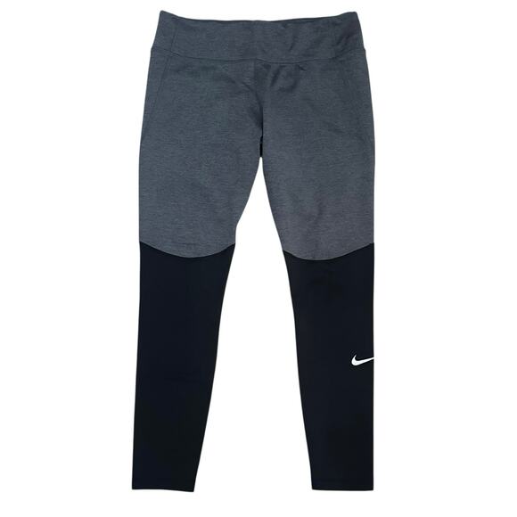Nike Dri-FIT Gray Black Colorblock Running Tights Pants Mens Large CU3401-010 - Picture 1 of 9